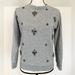 J. Crew Tops | J. Crew Gray Rhinestone Embellished Bee And Flower Sweatshirt Top Women Sz Xs | Color: Gray | Size: Xs