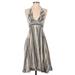 J. Crew Dresses | J Crew Sylvan Halter Dress Backless Striped Ruffles Linen Cotton Size 14 | Color: Gray/Red/White/Yellow | Size: 14