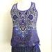 Athleta Tops | Athleta Tic Tac Toe Purple Paisley Blousy Fitness Tank Top Sz S | Color: Blue/Purple | Size: S