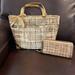 Coach Bags | Beautiful Gold Multi Colored Plaid Coach Purse With Matching Wallet!!! | Color: Cream/Gold | Size: Os