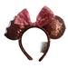 Disney Accessories | Disney Parks Chocolate Mickey Mouse Ice Cream Bar Bow Sequin Ears Headband | Color: Brown/Pink | Size: Os