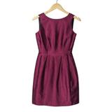 Kate Spade Dresses | Kate Spade Silk Taffeta Mini Dress Burgundy High Neckline Size 0 | Color: Purple/Red | Size: 0