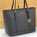 Michael Kors Bags | Michael Kors Black Color Jet Set Travel Large Saffiano Leather Tote Bag | Color: Black/Gold | Size: Os