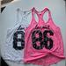 Pink Victoria's Secret Tops | 2/20$Pink Victoria’s Secret Top Size Small Color White And Pink | Color: Pink/White | Size: S