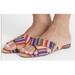 J. Crew Shoes | J.Crew | Sz 7.5 Rainbow Multi-Stripe Cora Crisscross Cotton Canvas Slide Sandals | Color: Blue/Red | Size: 7.5