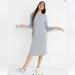 Madewell Dresses | Madewell Midi Dress Xxs Heather Gray Long Sleeve Tee Crewneck Lightweight Casual | Color: Gray | Size: Xxs