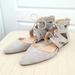 Jessica Simpson Shoes | Jessica Simpson Gladiator Suede Flats | Color: Gray/Tan | Size: 9.5