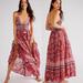 Free People Dresses | Free People Real Love Tassel Tie Meadow Combo Maxi Dress Size M $168 | Color: Red | Size: M