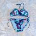 Victoria's Secret Swim | 2 Pc Bikini Set 32a+ Small Bottoms Bombshell Halter Bra Top Adds 2 Cups Bikini | Color: Blue/Green | Size: 32a