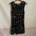 Anthropologie Dresses | Anthropologie Pins And Needles Casual Black Floral Ruffle Trim Dress Medium | Color: Black | Size: M