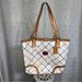 Coach Bags | Coach Peyton Tattersall Stripe Tote Shoulder Bag F21863 Cream Multicolor | Color: Cream | Size: Os