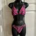 Converse Swim | Converse One Star Size Medium- Hot Pink/Gray Striped Bikini | Color: Gray/Pink | Size: M