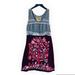 Free People Dresses | Free People Dress Womens Birds Of Paradise Gray Burgundy Velvet Smocked Sz 4 | Color: Gray | Size: 4