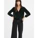 Madewell Tops | Madewell Dark Green Velvet Wrap Top | Color: Green | Size: Xxs