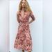 Zara Dresses | Belted Printed Dress | Color: Tan | Size: L