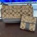 Coach Bags | Coach Canvas Pochette And Matching Wallet (Brown/Tan) | Color: Brown/Tan | Size: Os