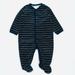 Ralph Lauren One Pieces | Euc Ralph Lauren Striped Velour Footed Coverall / Footie In Blue & Green 9m | Color: Blue/Green | Size: 9mb