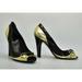 Gucci Shoes | E0 Gucci Black & Gold Patent Bamboo Gold Horsebit Peep Toe Heels Pumps Sz 7.5 B | Color: Black/Gold | Size: 7.5