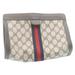 Gucci Bags | Gucci Sherry Line Gg Canvas Clutch Bag Navy Red Auth Am2201g | Color: Blue | Size: Os