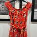 Anthropologie Dresses | Anthropologie 47 Of 52 Conversations Off The Shoulder Red Floral Dress. Size 6 | Color: Orange/Red | Size: 6