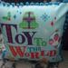 Disney Holiday | Disney Throw Pillow - Pixar Holiday ''Toy To The World'' | Color: Blue/Red | Size: Os