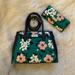 Kate Spade Bags | Kate Spade Lucia Lily Blooms Medium Satchel And Lily Blooms Wallet Set | Color: Blue/Green | Size: Os