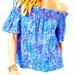 Lilly Pulitzer Tops | Lilly Pulitzer Leanne Off-The-Shoulder Linen Top Lilac Rose We Mermaid It M L Xl | Color: Blue/Pink | Size: Various