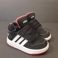 Adidas Shoes | Adidas Hoops Mid 2.0 High Top Velcro Closure Toddler Size 5. Euc | Color: Black/Red | Size: 5 Baby/Toddler