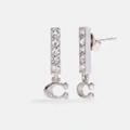 Coach Jewelry | Coach Signature Pave Bar Stud Earrings | Color: Silver | Size: Os