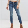 Free People Jeans | Free People Payton Hi Rise Skinny Jean Light Denim Button Fly Stretch Size 24 | Color: Blue | Size: 24