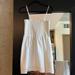 American Eagle Outfitters Dresses | American Eagle White Smocked Strapless Mini Dress With Eyelet Detail Size Small | Color: White | Size: S