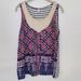 Anthropologie Tops | Anthropologie Tiny Bohemian Embroidered Stripe Tank Top Women’s Size Medium | Color: Blue/Purple | Size: M