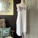 Athleta Dresses | Athleta Swim Cover Up Tank Dress Spaghetti Strap White Floral Boho Summer Large | Color: White | Size: L