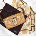 Coach Bags | Coach Camel Soho Leather Shoulder Bag L056 8a05 With Scarf And Dustbag | Color: Brown/Tan | Size: Os