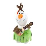 Disney Toys | Disney Store Frozen Olaf Snowman Aloha Hula Skirt Ukulele Plush | Color: Green/White | Size: 13”