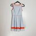 Jessica Simpson Dresses | Jessica Simpson Sleeveless Seersucker Dress Blue And White Stripe Orange Trim 4 | Color: Blue/White | Size: 4