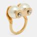 Louis Vuitton Jewelry | Louis Vuitton Speedy Faux Pearls Gold Tone Metal Ring Size 53 | Color: Gold | Size: Os