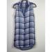 Anthropologie Dresses | Anthropologie Cloth & Stone Plaid Button Down Sleeveless Shirt Dress Size Xs | Color: Blue/White | Size: Xs
