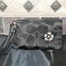 Coach Bags | Euc Vintage Coach Wristlet With Leather Flower Embellishment Very Unique | Color: Black/Gray | Size: 5 X 8 1/2