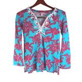 Lilly Pulitzer Tops | Lilly Pulitzer Westley Tunic Searulean Blue Rhode Island Reef Top Sz Small | Color: Blue/Pink | Size: S