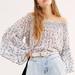 Free People Tops | Free People Rose Valley Ditsy Floral Peasant Bell Sleeve Boho Cottagecore Top-M | Color: Cream/Purple | Size: M