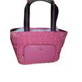 Coach Bags | Coach Confetti Pink Ruched Nylon Court Tote Bag - Nwt | Color: Pink | Size: 18"L X 5.75"W X 12.5"H