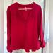 Free People Tops | Free People Women’s V-Neck, Long Sleeve Shirt. Size Med, Fits More Like A L-Xl | Color: Red | Size: M