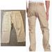 Levi's Jeans | Levis 501 Original Fit Jeans Distressed Straight Leg Raw Hem Button Fly 42 X 34 | Color: Cream/Tan | Size: 42