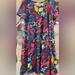 Lularoe Dresses | Lularoe Carly Sz Xs In Bright Multi-Colored Floral Pattern | Color: Blue/Red | Size: Xs