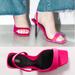 Zara Shoes | New Zara High Heel Fabric Sandals | Color: Pink | Size: 7.5