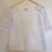 Anthropologie Tops | Anthropologie Postage Stamp White Lace Sleeves Top Size Medium | Color: White | Size: M