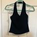 American Eagle Outfitters Tops | Black, Cropped V-Neck Halter Top From American Eagle | Color: Black | Size: M