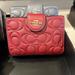 Coach Bags | Coach Medium Corner Zip Wallet With Signature Cm241 Gold/Cherry | Color: Gold/Red | Size: Os
