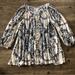 Free People Dresses | Free People Paisley Swing Dress With Button Front | Color: Blue/Cream | Size: M